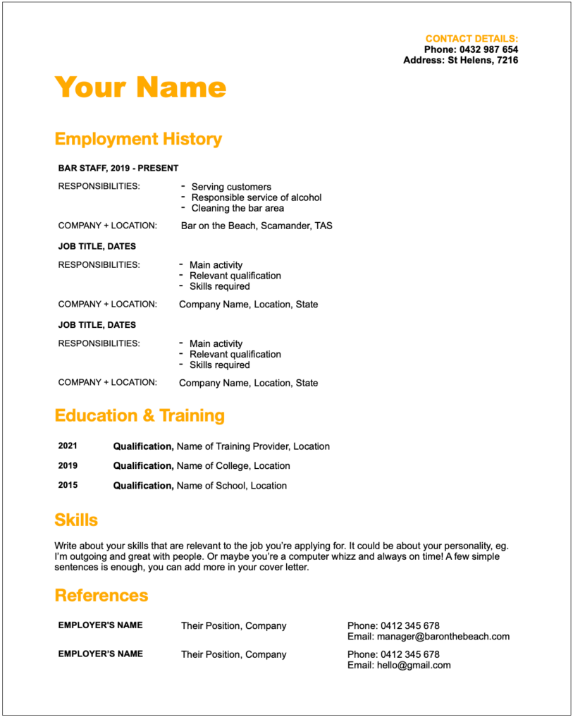 Resume Template